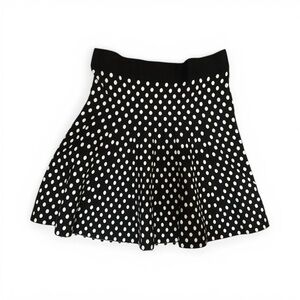 Maeve Black Skater Sweater Skirt + White Polka Dots Preppy Retro Anthropologie